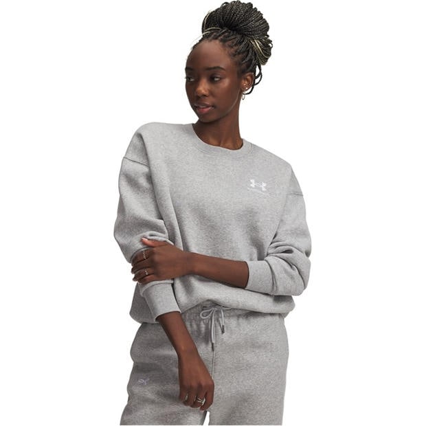 Grey - Under Armour - Under Armour Ua Icon Fleece Os Crew Sweatshirt Womens