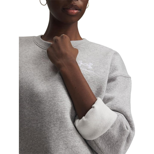 Grey - Under Armour - Under Armour Ua Icon Fleece Os Crew Sweatshirt Womens