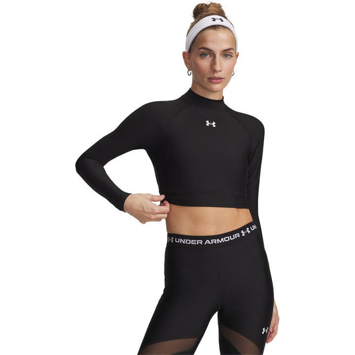 Under Armour Women's Black Heatgear® Long Sleeve Performance Gym Top in Size 12, Sports Direct
