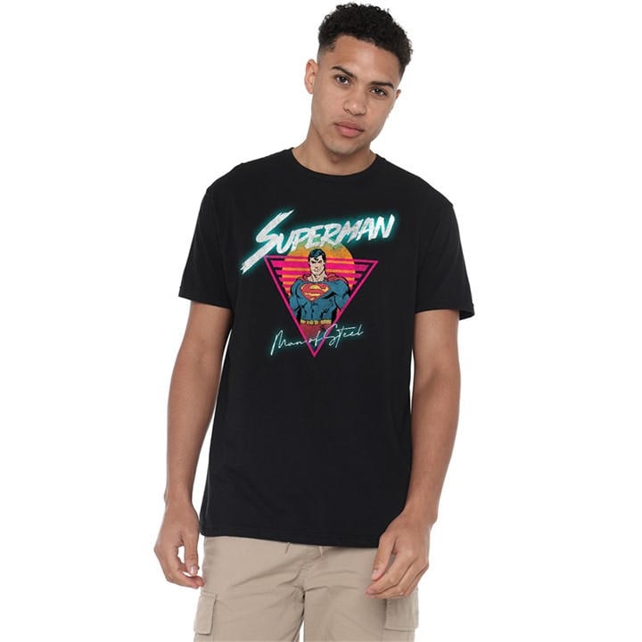 Superman Men's Black Sunset T-Shirt in Size 2XL, Sports Direct