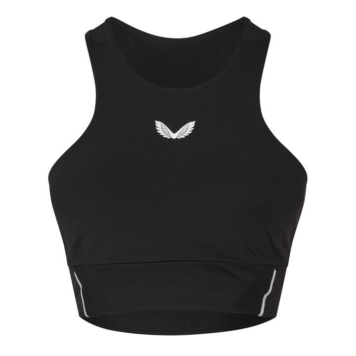 Castore Women's Black Medium Impact Non Wired Sports Bra in Size 8, Sports Direct