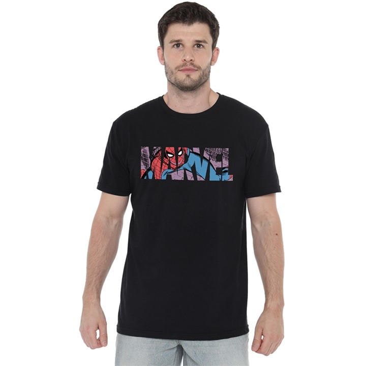 Spiderman Men's Black Window T-Shirt in Size M, Sports Direct