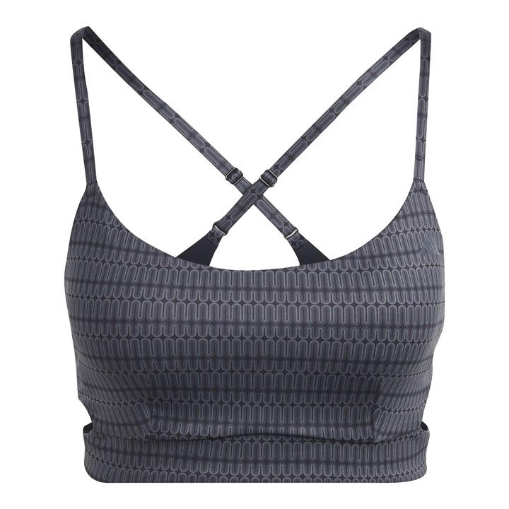 Adidas Women's Grey Yoga Studio Light Support Bra in Size 30A, Sports Direct