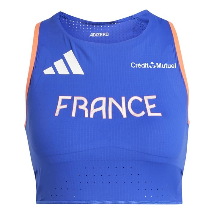 Adidas Women's Blue Team F Crop W Gym Vest in Size M, Sports Direct