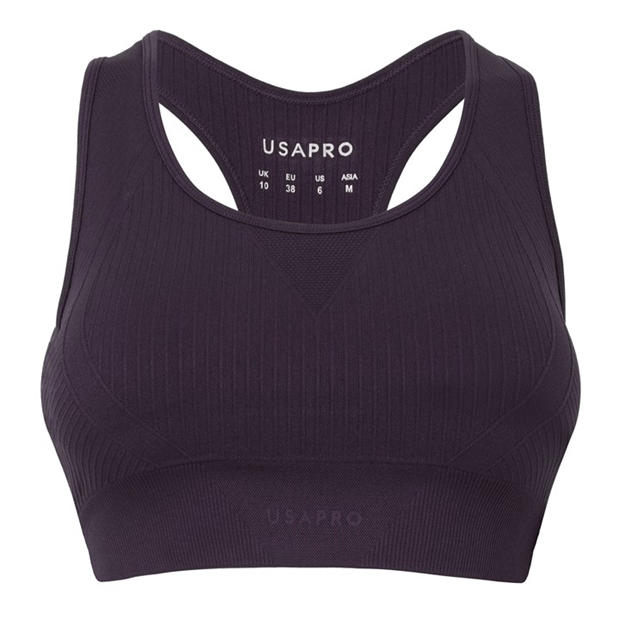 Dark Plum - USA Pro - Seamless Crop Sports Bra