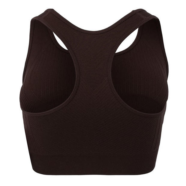 Chocolate Brown - USA Pro - Seamless Crop Sports Bra