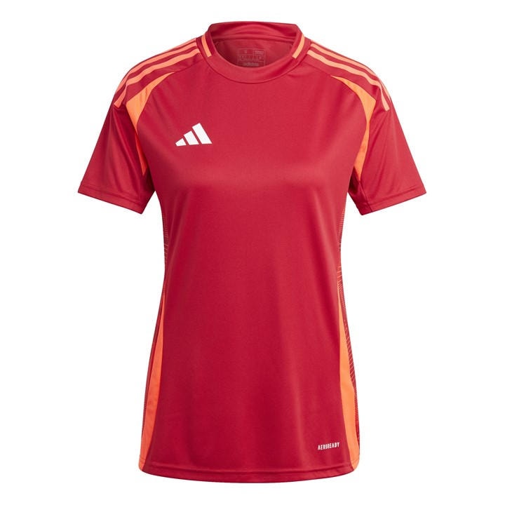 Adidas Women's Red Tiro24 Short Sleeve Performance T-Shirt in Size XL, Sports Direct