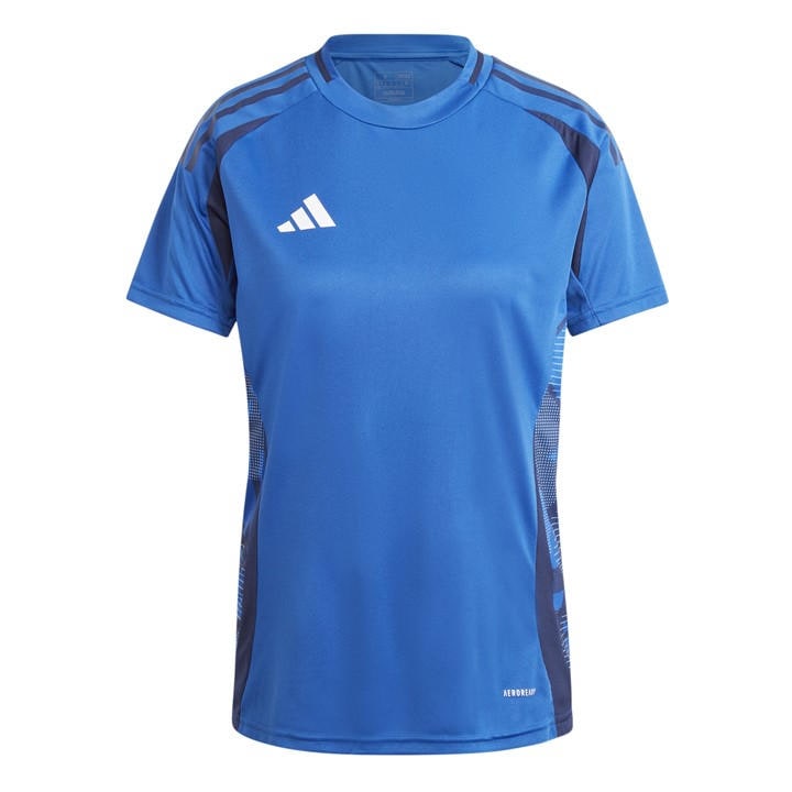 Adidas Women' Blue Tiro24 Short Sleeve Performance T-Shirt in Size S, Sports Direct