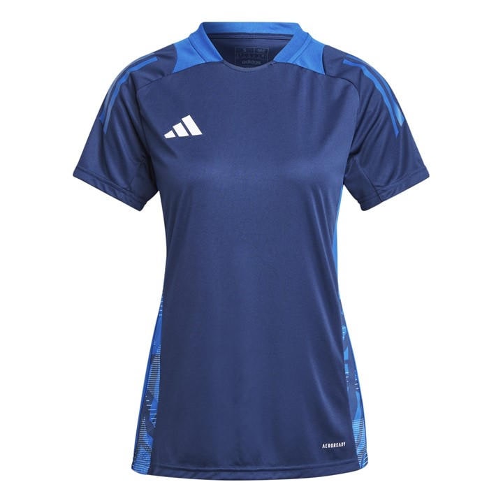 Adidas Women's Blue Tiro 24 Short Sleeve Performance T-Shirt in Size M, Sports Direct
