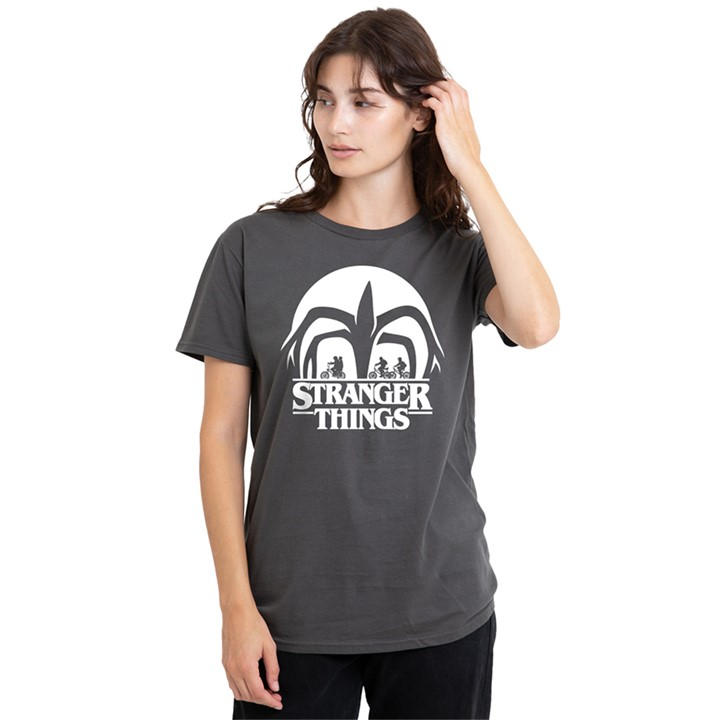 Stranger Things Women's Grey Mindflayer Silhouette T Shi in Size M, Sports Direct