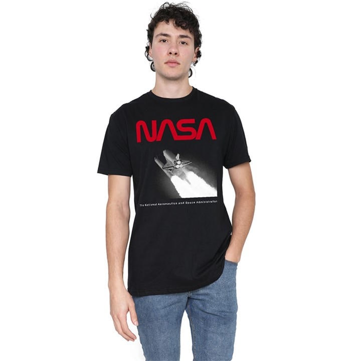 Nasa Men's Black Flight Cotton T-Shirt in Size L, Sports Direct
