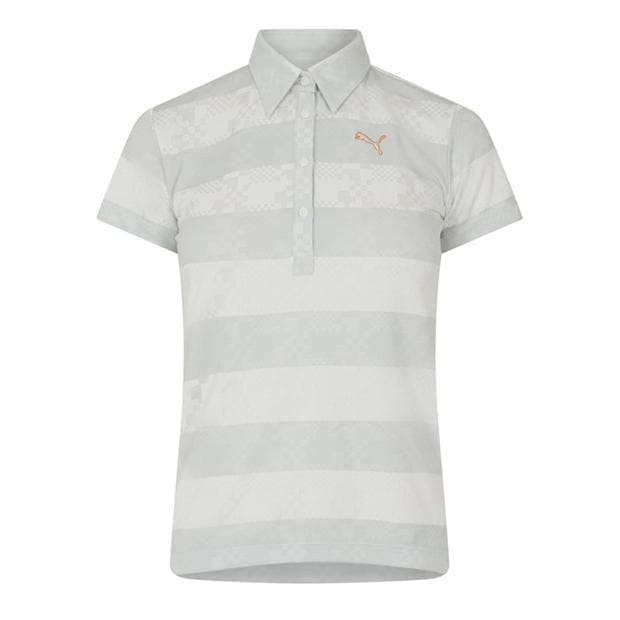 Grey - Puma - (9) Golf Ss Border Polo Womens