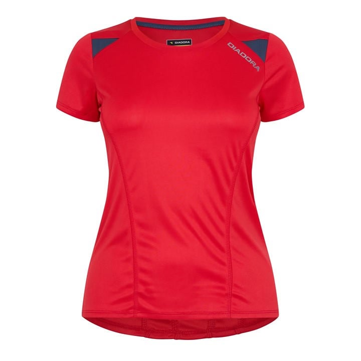 Diadora Women's Red Short Sleeve Performance Gym Top in Size 8, Sports Direct