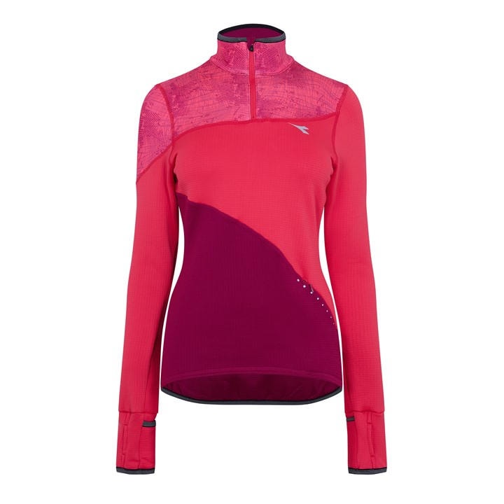 Diadora Women's Red Warm Up Short Sleeve Performance Gym Top in Size 8, Sports Direct