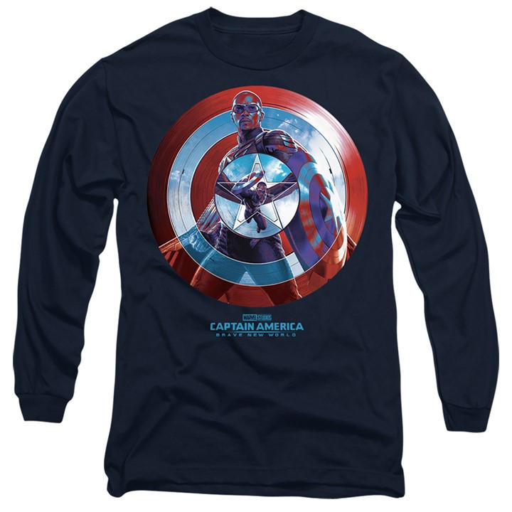 Marvel Men's Blue Captain America Brave New World Sam Wilson Red Lon in Size XL, Sports Direct