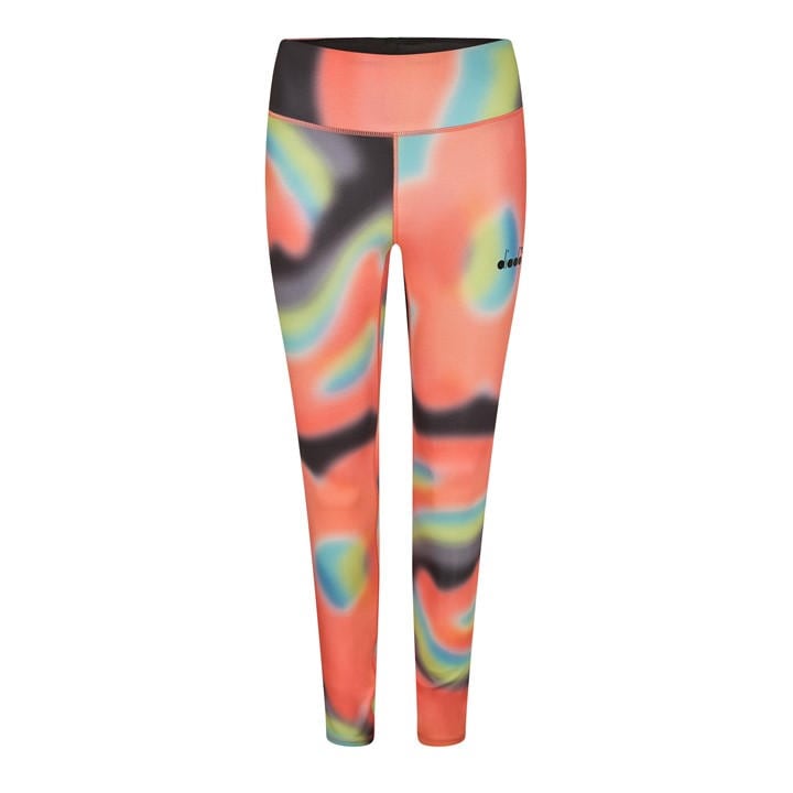 Diadora Women's Green Flowers Performance Gym Leggings in Size 12, Sports Direct