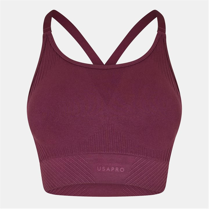 Usa Pro Women's Red Up Seamless Adjustable Sports Bra in Size 14, Sports Direct