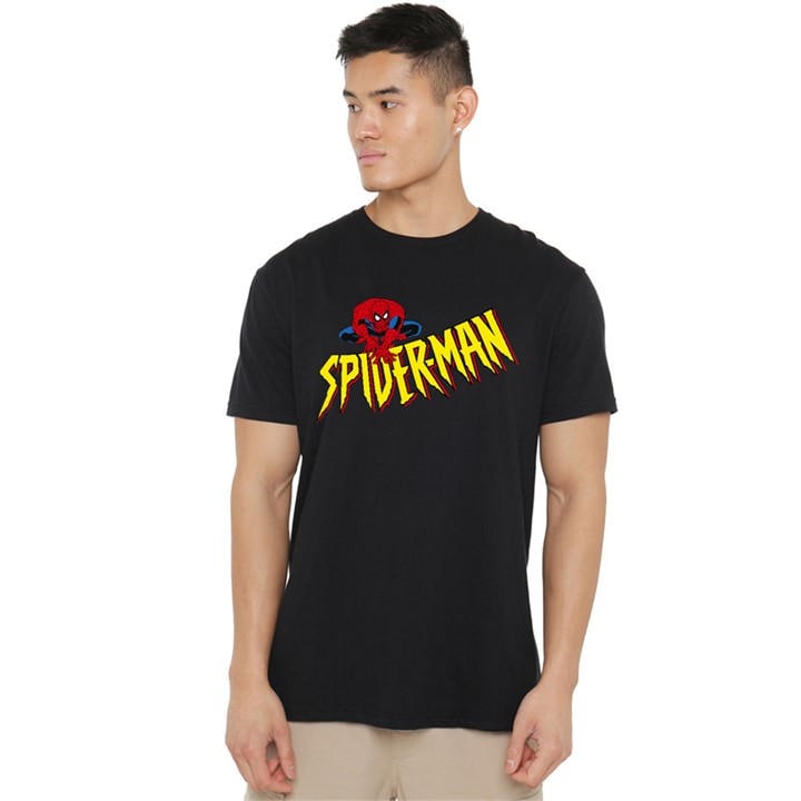 Spiderman Men's Black Crawler T-Shirt in Size M, Sports Direct