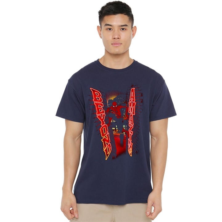 Spiderman Men's Blue Beyond Amazing T-Shirt Navy in Size XL, Sports Direct
