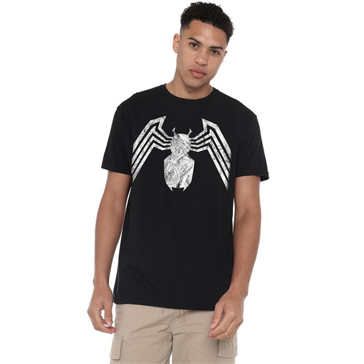 Marvel Comics Men's Black Marvel Venom Emblem  T-Shirt in Size M, Sports Direct