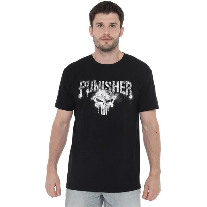 Punisher Men's Black Text Cotton T-Shirt in Size XL, Sports Direct