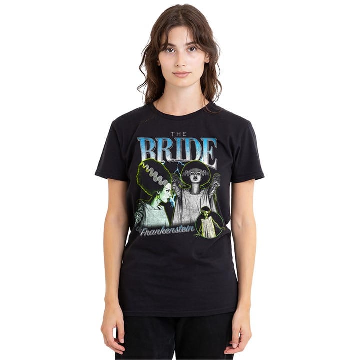 Universal Women's Black Monsters The Bride Homage Tee T-Shirt B, Sports Direct