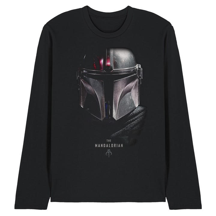 Star Wars Men's Black Mandalorian Shadows Long Sleeve T-Shirt in Size M, Sports Direct