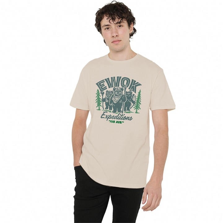 Star Wars Men's Cream Ewok Expedition T-Shirt in Size 2XL, Sports Direct