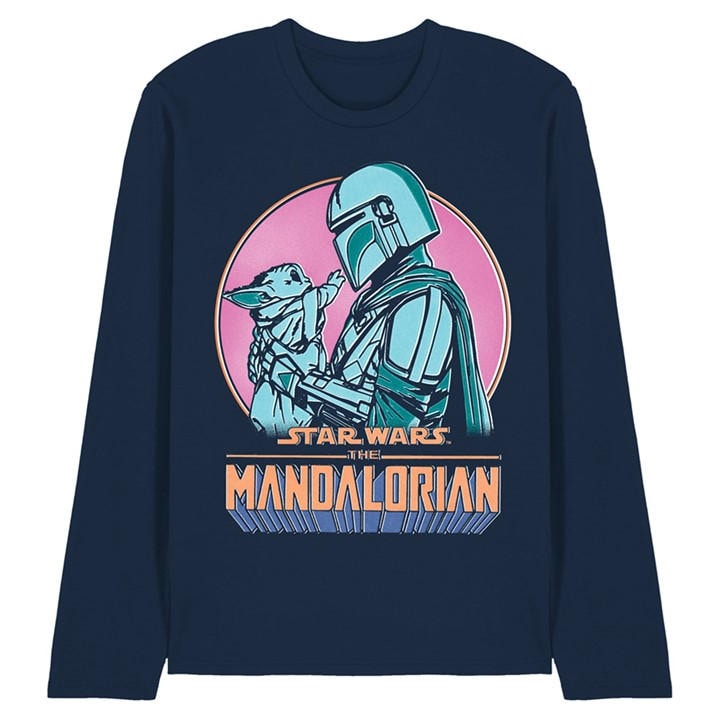 Star Wars Men' Blue The Mandalorian Flea Market Perfect Pair Long Slee in Size S, Sports Direct