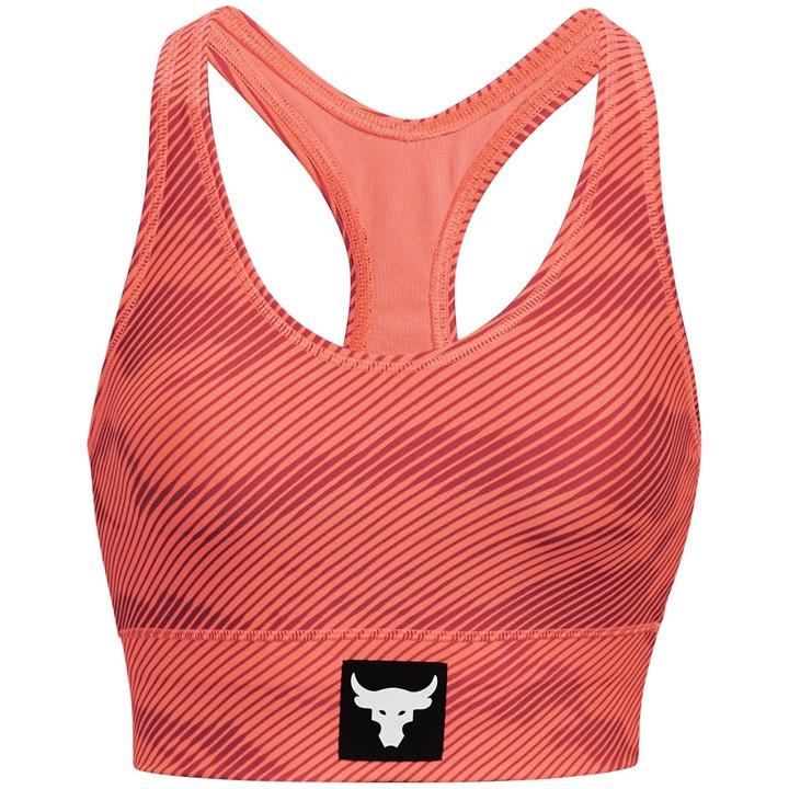 Under Armour Women's Orange Project Rock Bra in Size 8, Sports Direct