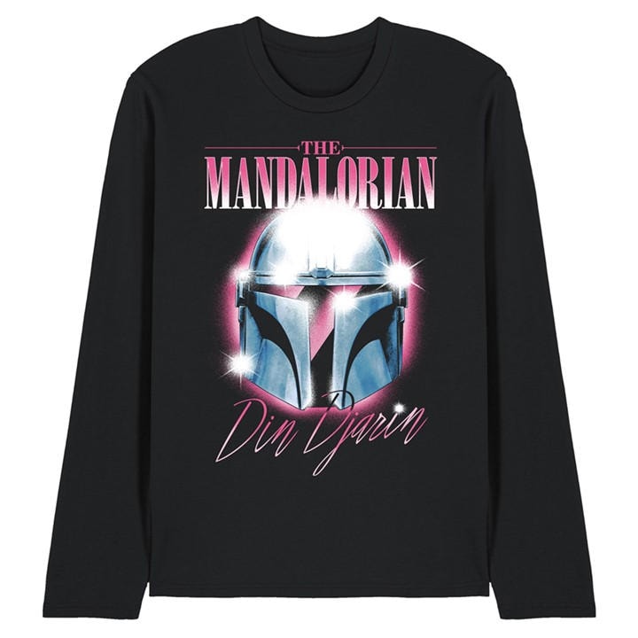 Star Wars Men's Black The Mandalorian Din Djarin 80S Helmet Long Sleeve in Size M, Sports Direct