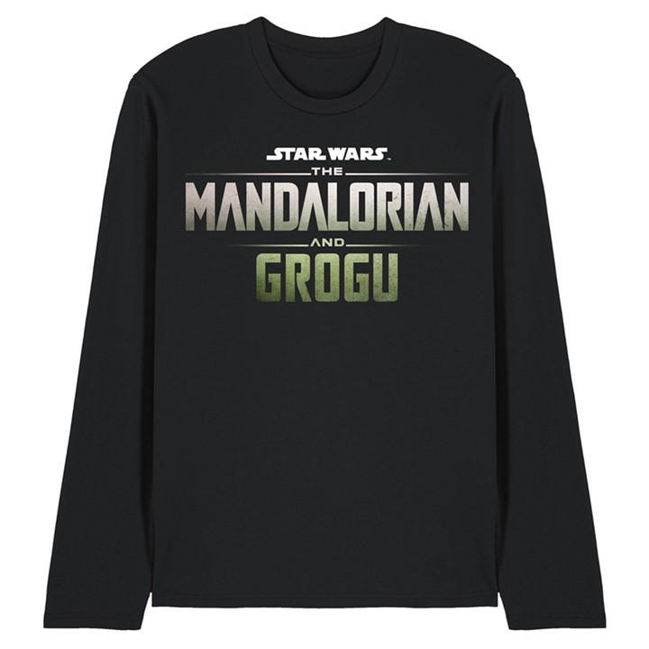 Star Wars Men' Black The Mandalorian Grogu Movie Logo Long Sleeve T Shi in Size S, Sports Direct