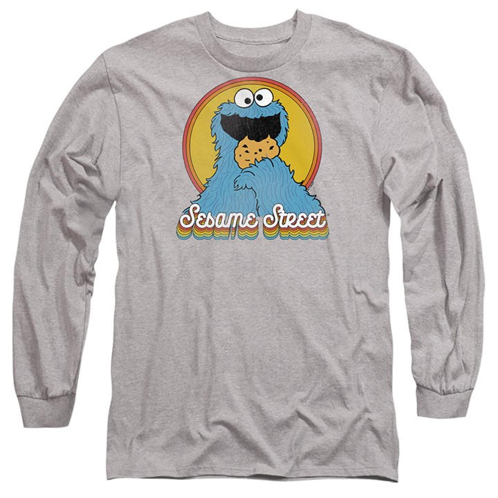 Sesame Street Men's Grey Cookie Monster Layers Long Sleeve T in Size 2XL, Sports Direct