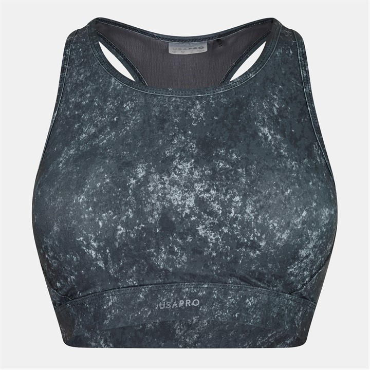 Usa Pro Women's Black Pro Core Racer Back Sports Bra in Size 14, Sports Direct