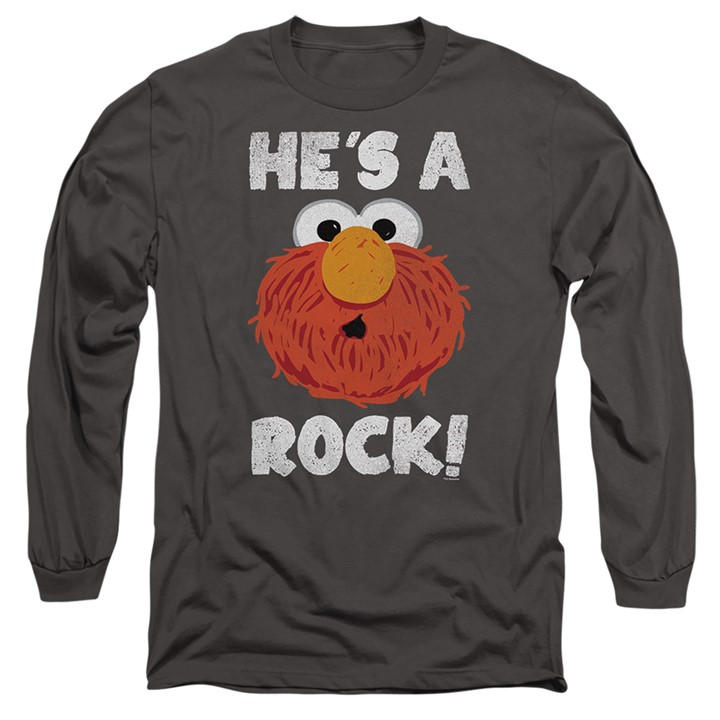 Sesame Street Men's Grey Hes A Rock Long Sleeve T-Shirt Cha in Size XL, Sports Direct