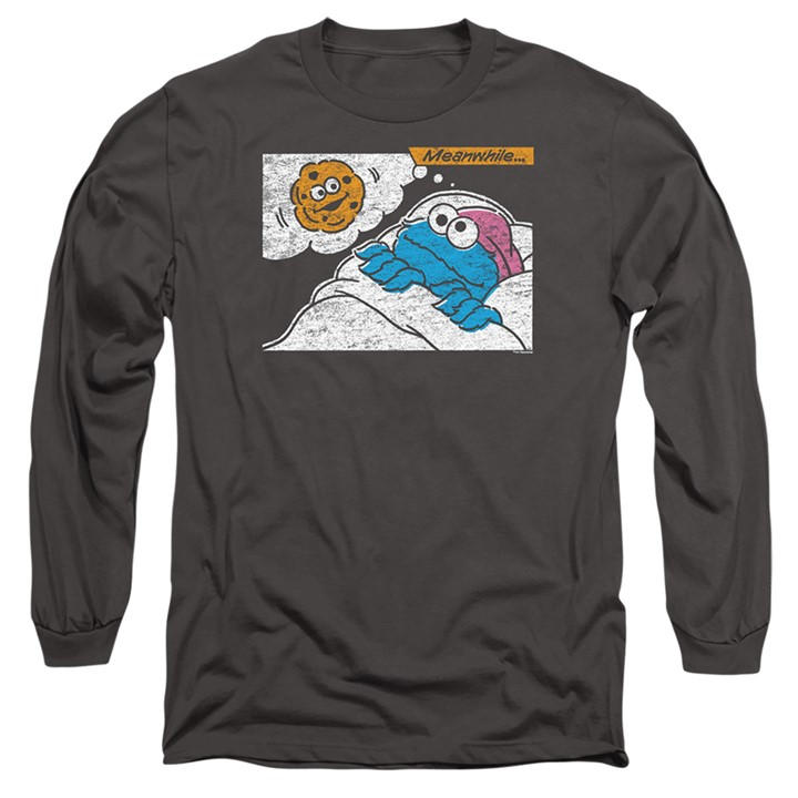 Sesame Street Men's Grey Meanwhile Long Sleeve T-Shirt Charc in Size 2XL, Sports Direct