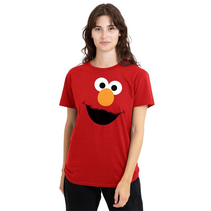 Sesame Street Women's Red Elmo Face Classic T-Shirt, Sports Direct