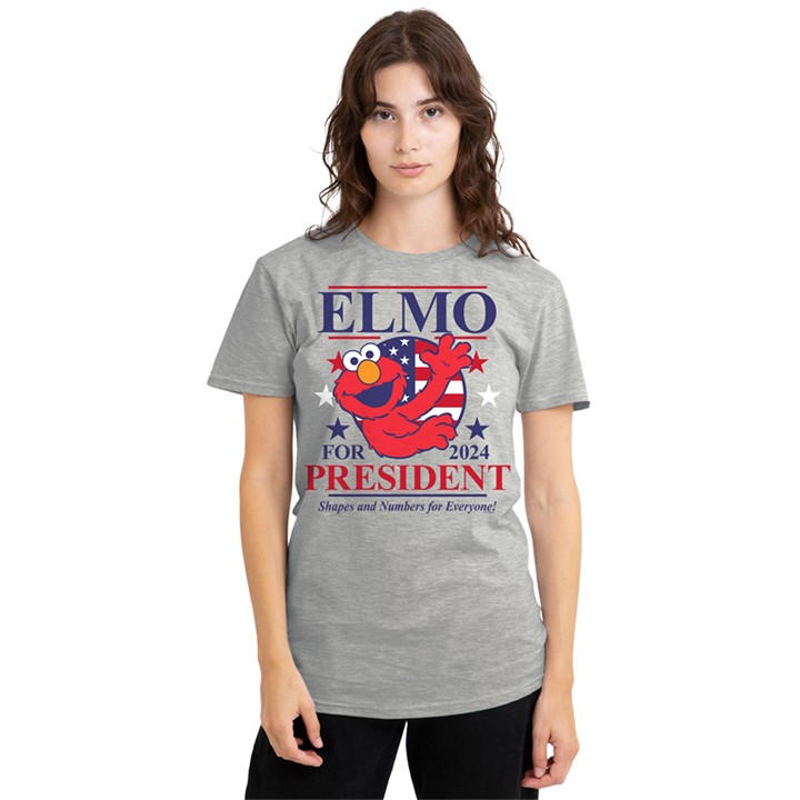 Sesame Street Women's Grey Elmo For President 2024 T-Shirt Ath in Size XL, Sports Direct