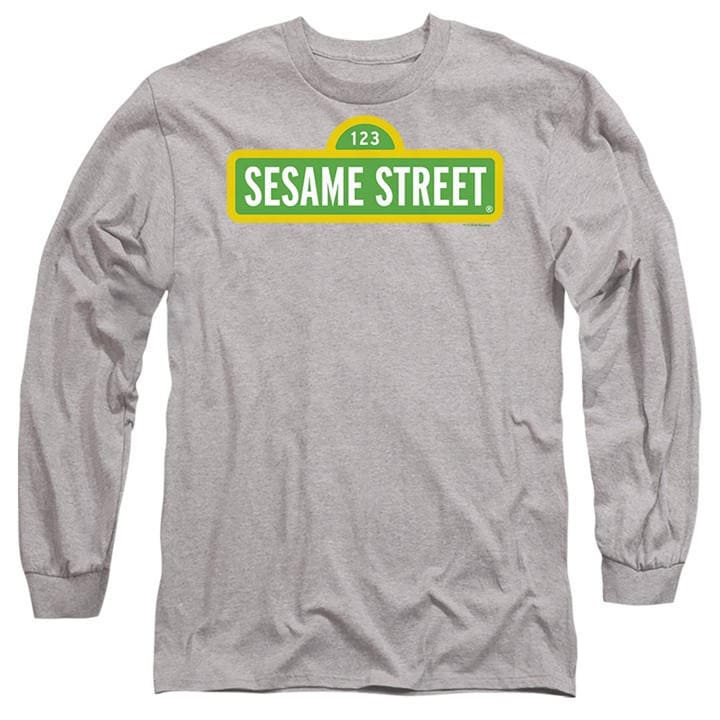 Sesame Street Men's Grey Logo Long Sleeve T-Shirt Athletic H in Size 2XL, Sports Direct