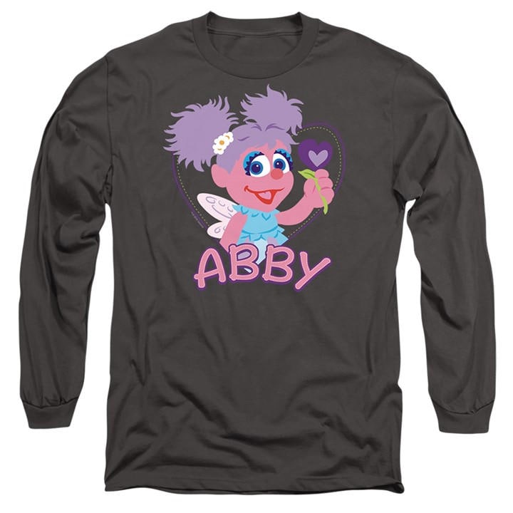 Sesame Street Men's Grey Flat Abby Long Sleeve T-Shirt Charc in Size 2XL, Sports Direct