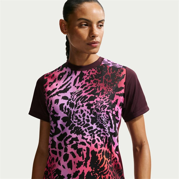 Burgundy Print - Nike - Academy Football Shirt Womens