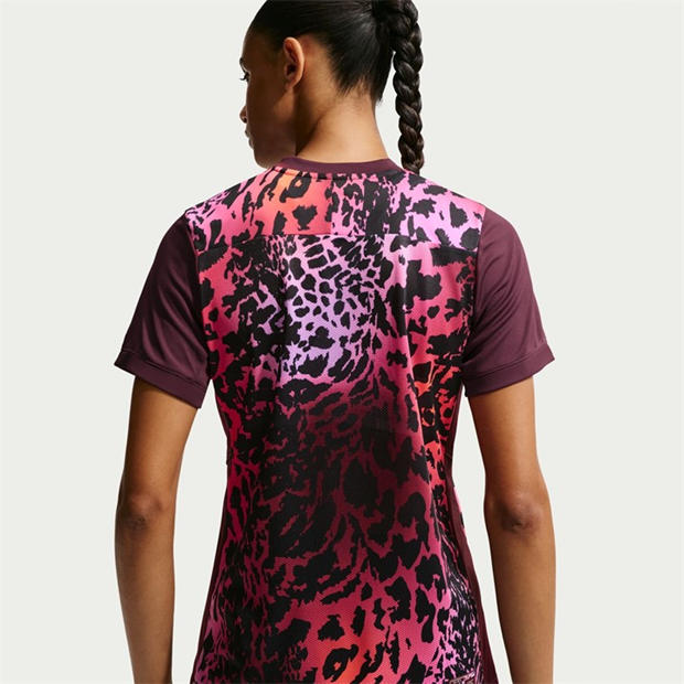 Burgundy Print - Nike - Academy Football Shirt Womens