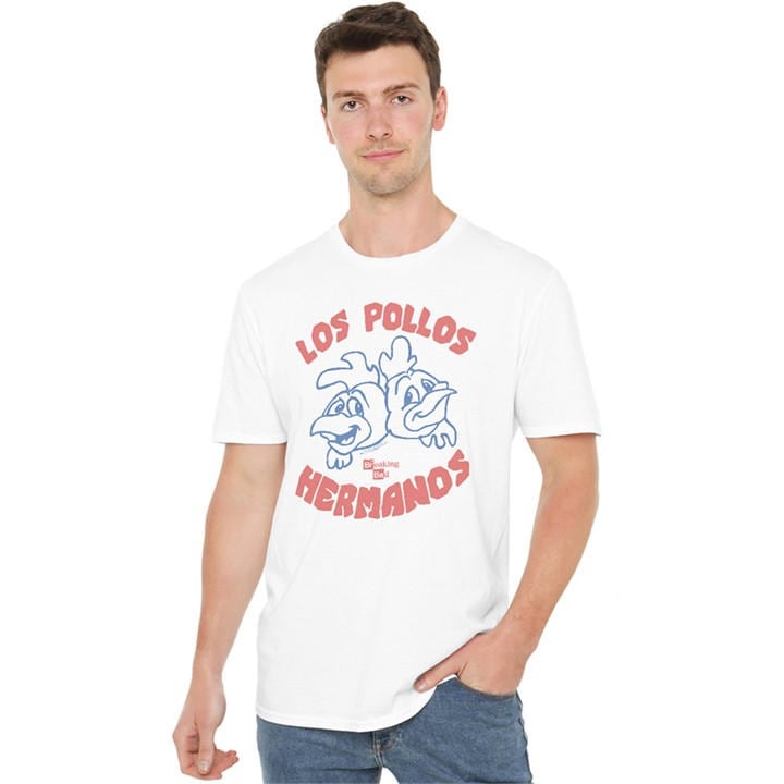 Breaking Bad Men' White Los Pollos Hermanos T-Shirt Whit in Size S, Sports Direct