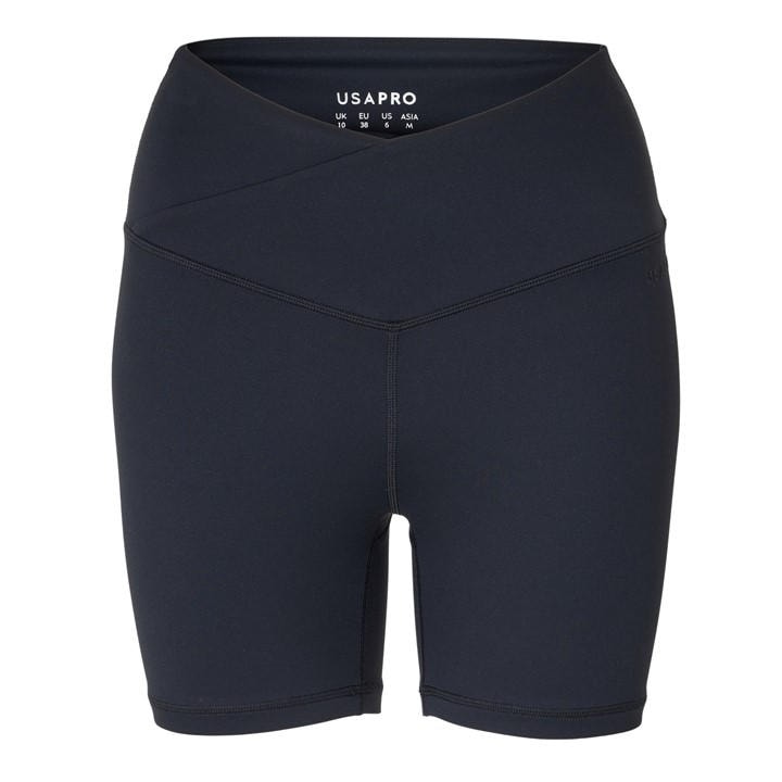 Usa Pro Women's Black Usa Wrap Front Short in Size 10, Sports Direct