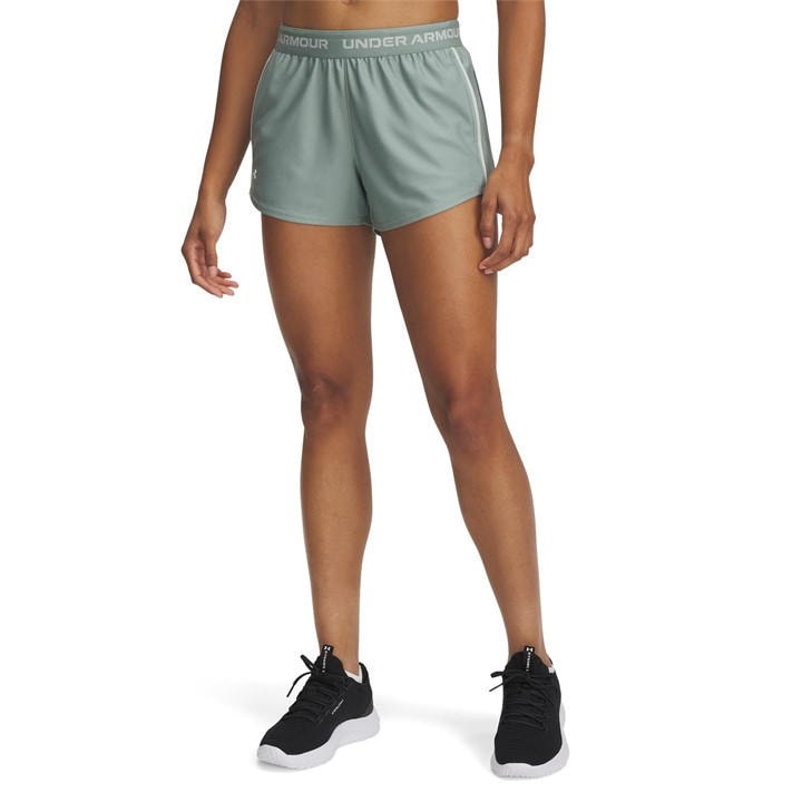 Under Armour Womens Green Armour Play Up Shorts - Size 8