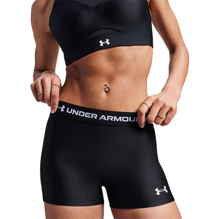Under Armour Women's Black Heatgear Performance Gym Shorts in Size 12, Sports Direct