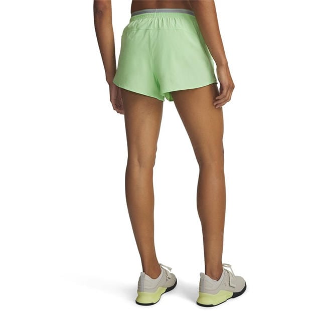 Lime/Mod Gray - Under Armour - Womens Vanish Woven 3 Performance Gym Shorts