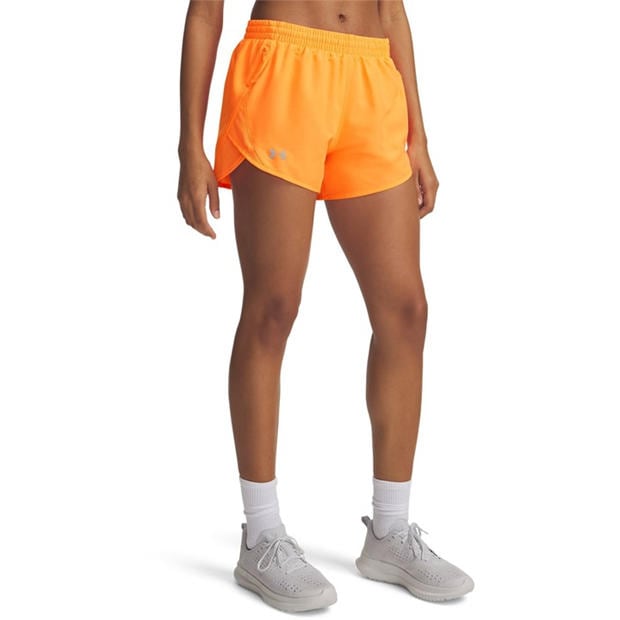 Tangerine/Refl - Under Armour - Womens Fly-By Performance Gym Shorts