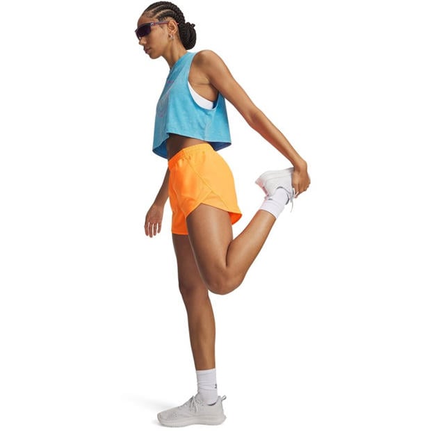 Tangerine/Refl - Under Armour - Womens Fly-By Performance Gym Shorts