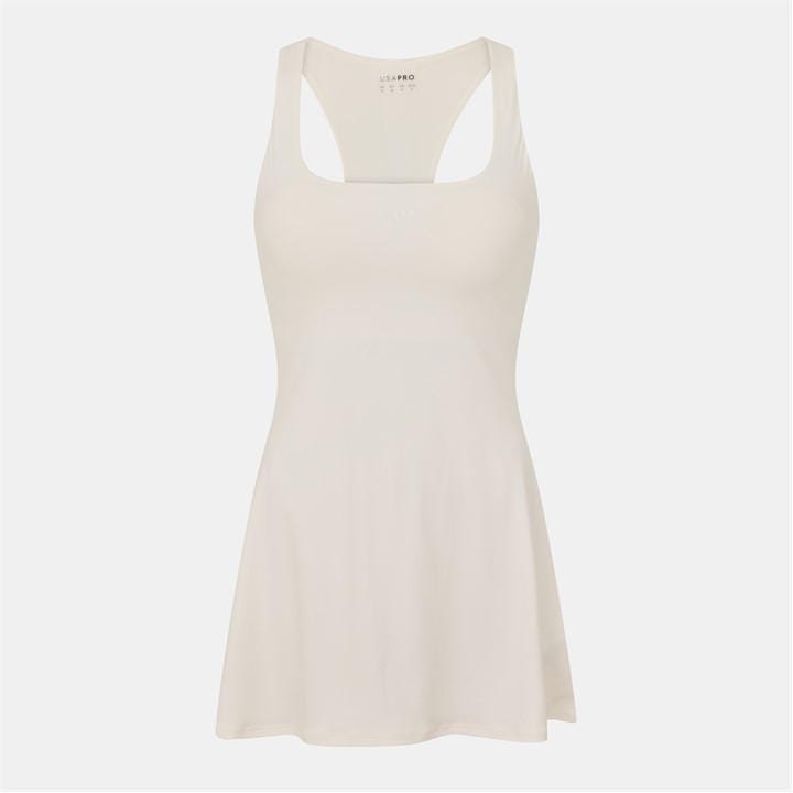 Usa Pro Women's Cream Training Racer Back Dress in Size 14, Sports Direct